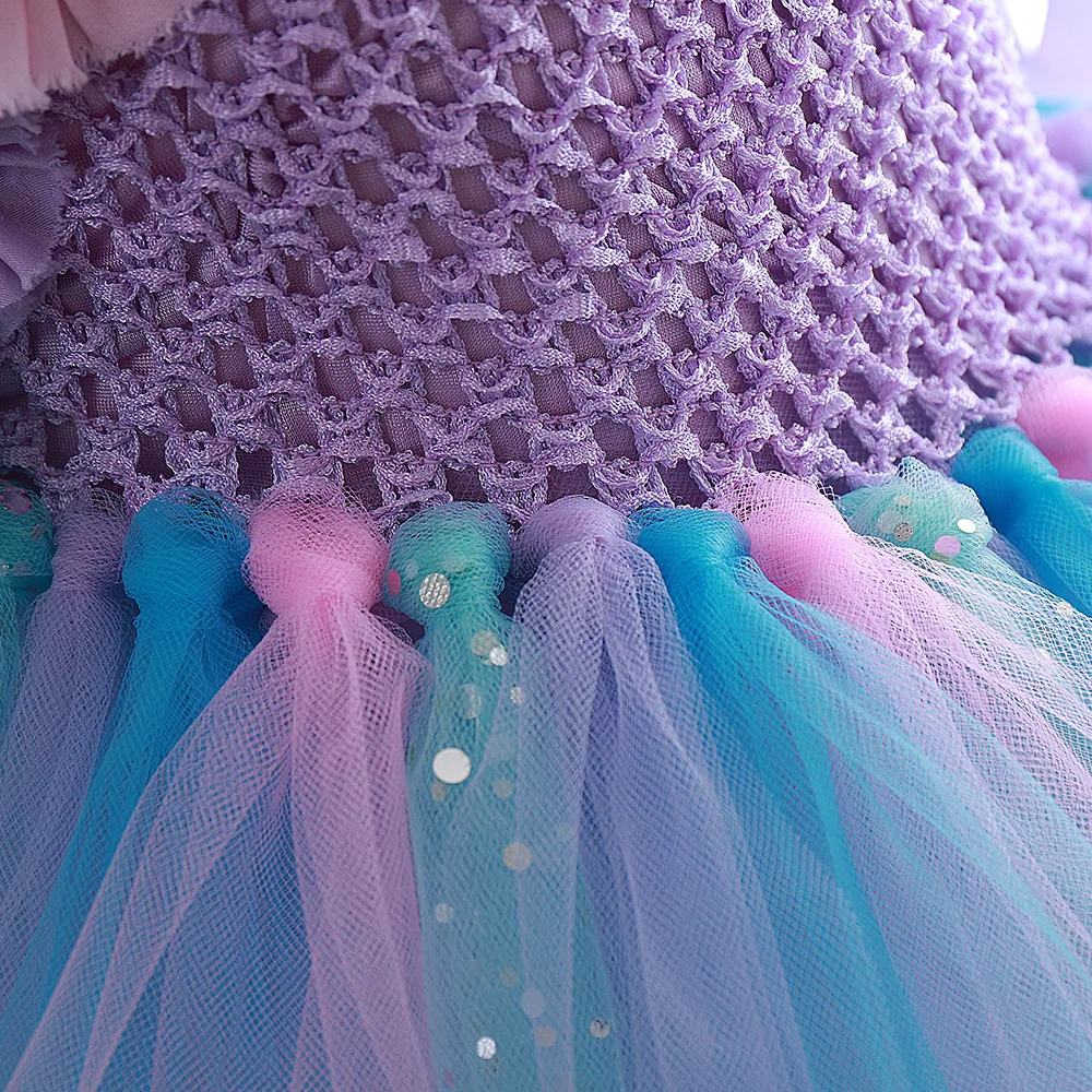 

Girls Tutu Dresses Princess Birthday Party Dresses For Girls Starfish Halloween Cosplay Kids Princess Girl Costume 1-12Y