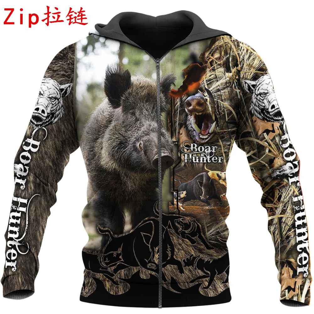 Забавные толстовки с капюшоном в виде кабана охотника мужская толстовка 3D