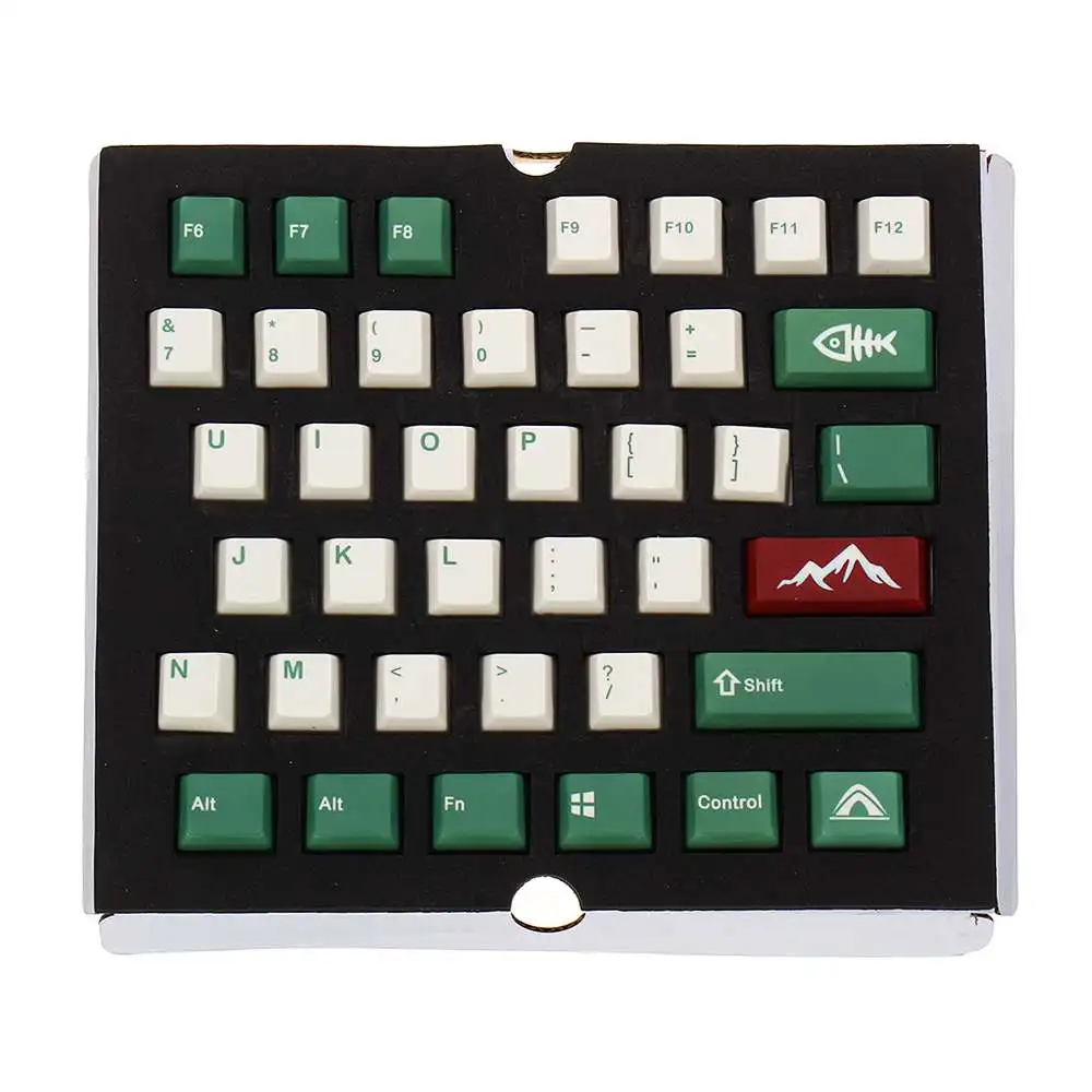 

104 Keys PBT Keycap Camping Thermal Sublimation 5-surfaces Cherry Profile Keycap For Cherry Switch Mechanical Gaming Keyboard