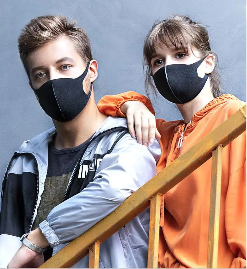 5 шт. черный сплошной цвет пространство волокна пыли дышащая дымка маска унисекс