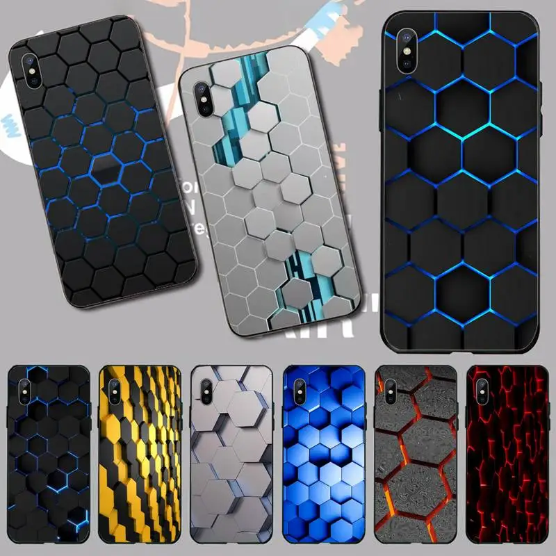 

Hexagonal lattice Phone Case for iPhone 11 12 13 pro XS MAX 8 7 6 6S Plus X 5S SE 2020 XR mini