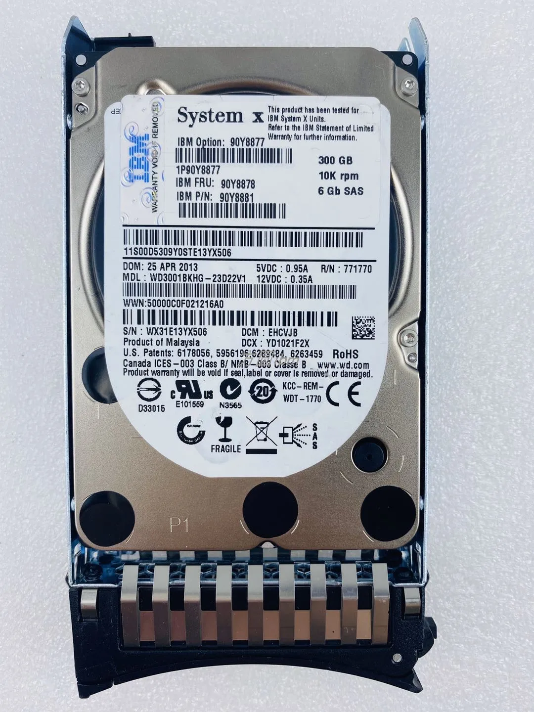 

Жесткий диск IBM 90Y8877 90Y8878 90Y8881 IBM 300GB 10K 2,5 SAS II 6 GB/PS