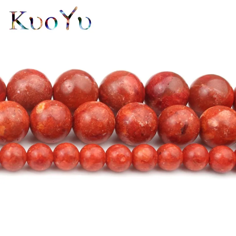 Бусины из красной травы и кораллов круглые бусины россыпью для изготовления