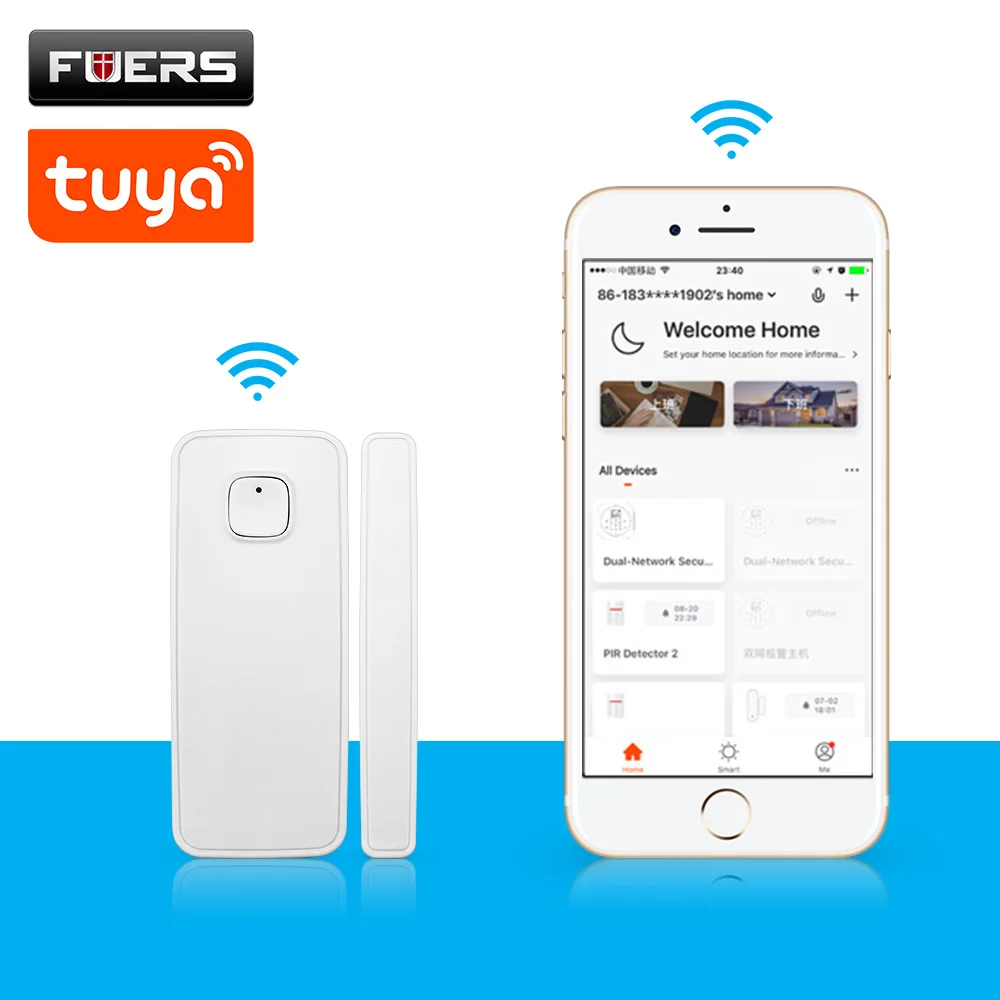 Беспроводной Wi-Fi датчик двери окна детектор домашней безопасности система