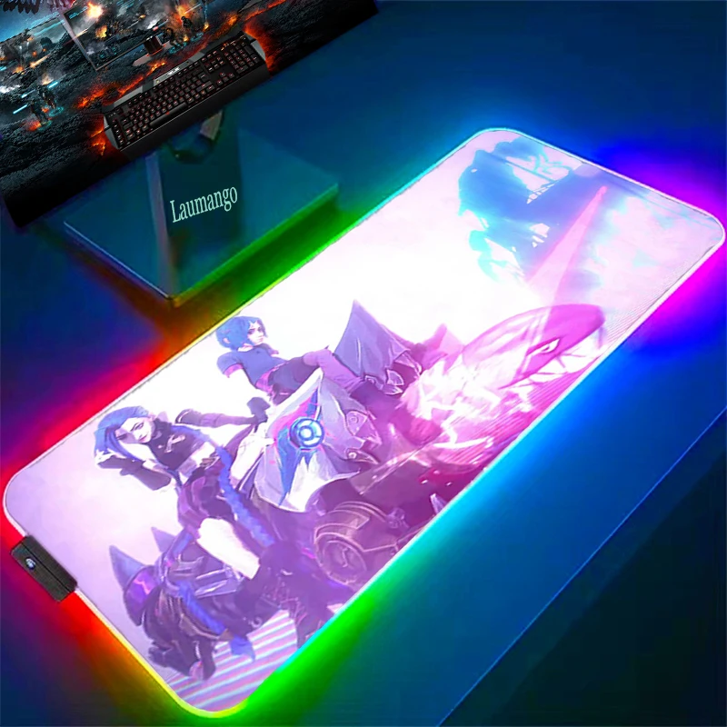 

Игровой коврик Arcane Jinx RGB для ПК, Настольный коврик для мыши, Стич, коврик для мыши, игровой Настольный коврик, коврики, аксессуары для клавиат...