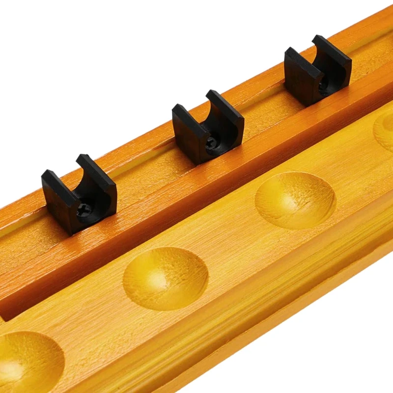 

Wall Mounted Hardwood Billiard Cue Rack Pool Cue Rack 6 Clips