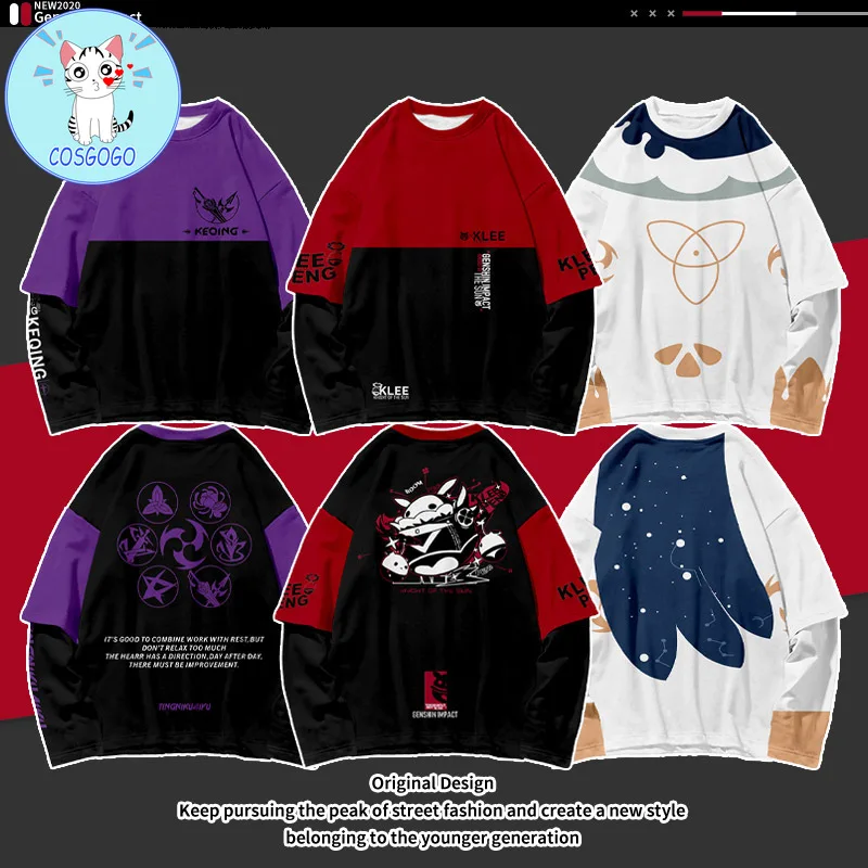 Флисовый костюм для косплея Genshin Impact Klee разбавленный Keqing Qiqi Venti Paimon Fischl из двух