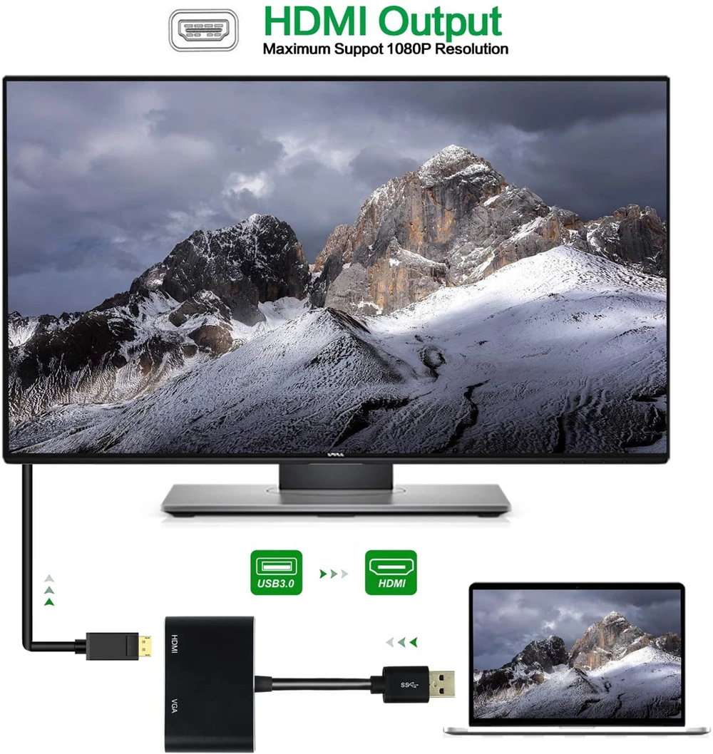 Navceker USB 3 0 к HDMI VGA адаптер HD 1080P мульти дисплей 2 в 1 конвертер аудио видео кабель для