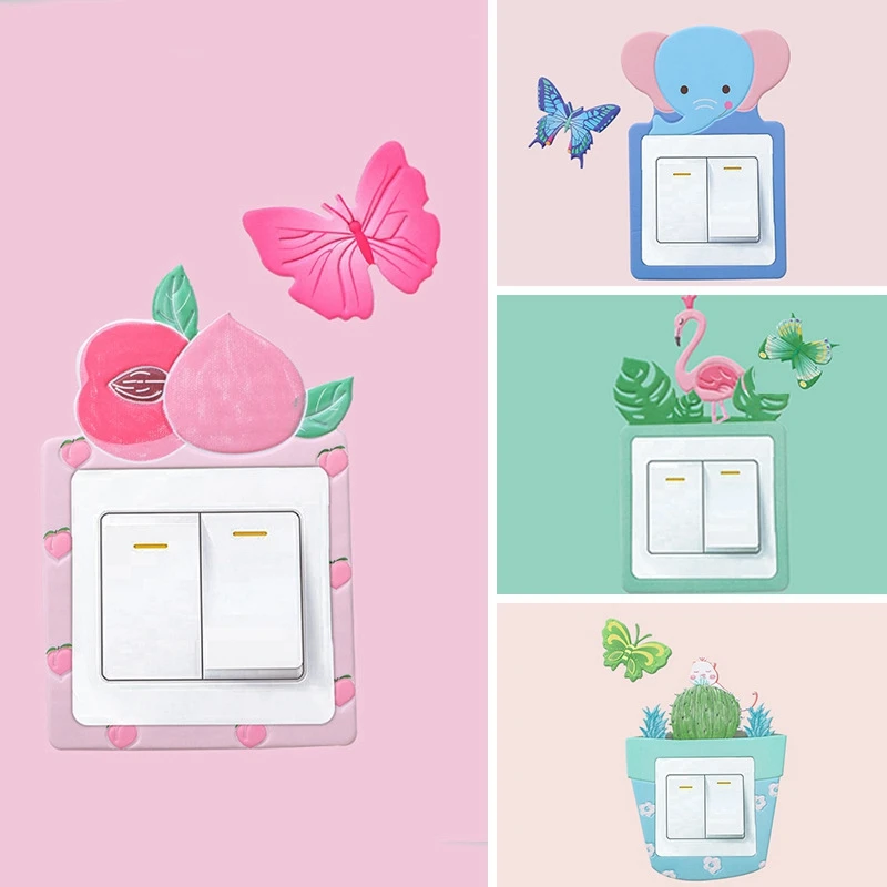 DIY переключатель наклейки Милая лампочка туалетная бумага на стену украшение