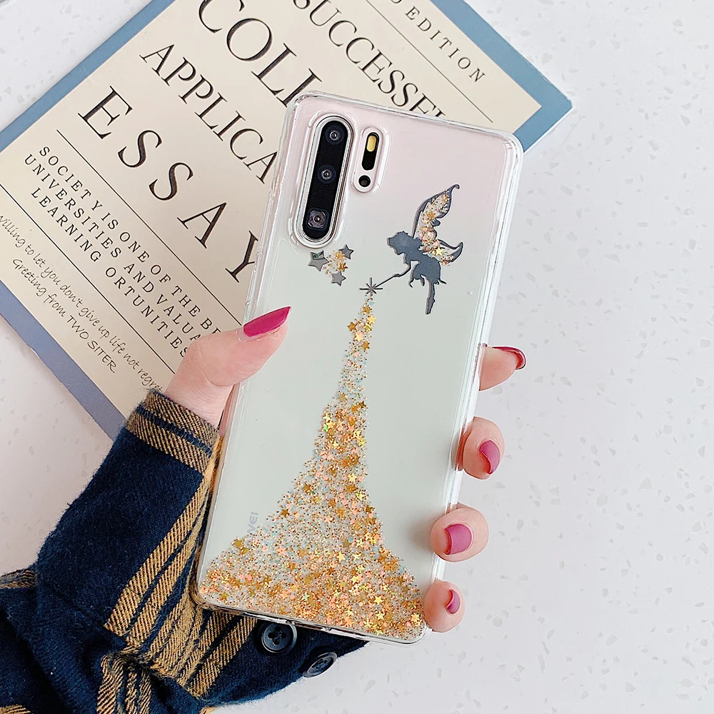 Чехол LOVECOM с милым ангелом блестящий чехол для телефона Huawei P20 P30 Pro Lite Mate 20 мягкий