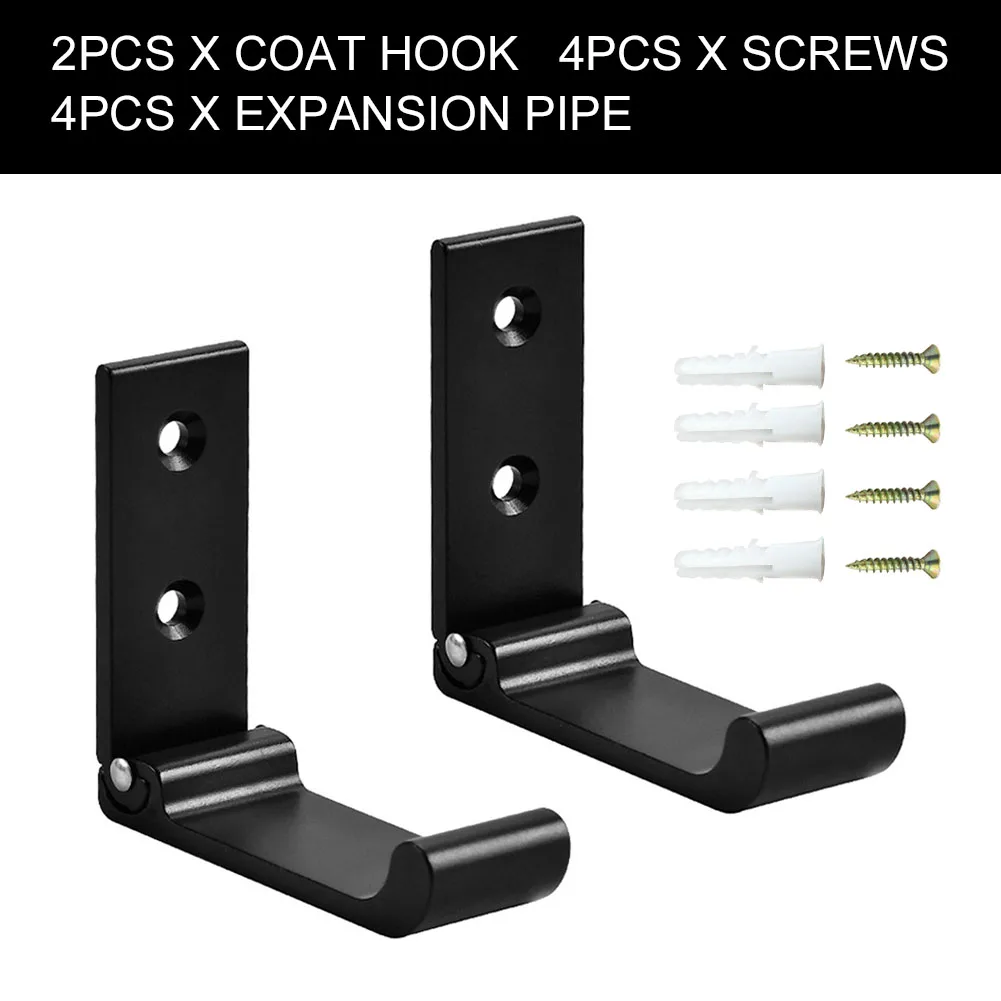 

2pcs/pack Towel Bathroom Home Storage Single Living Room Kitchen Hanger Space Aluminum Folding Rack Door Wall Mounted Coat Hook