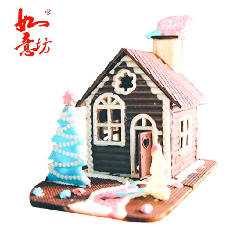 

Christmas House Silicone Mold Fondant Candle Ornaments Soap Mold For Pastry Cup Cake Decorating Kitchen Accessories Tool
