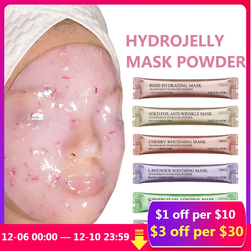 

14pcs Hydro Jelly Mask Powder Skin Care Whitening Rose Gold Collagen Hyaluronic Acid Rubber Facial Mask Beauty Salon SPA 25G