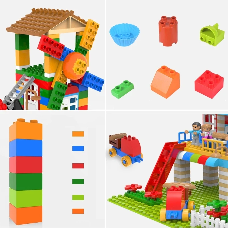 

Amusement Park Windmill Series Big Building Block Set Blocks Friend Children DIY Bricks Educational Toy Gifts