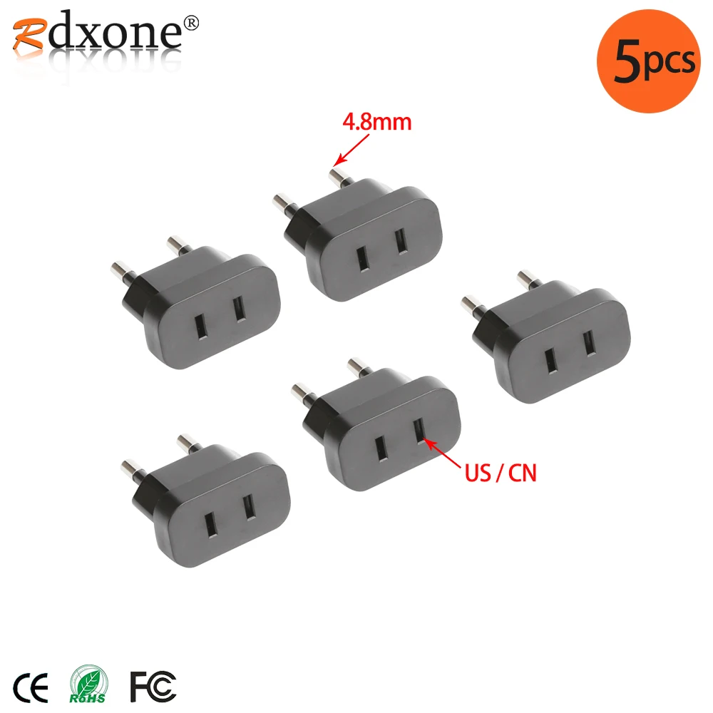 4 8 мм штепсельная Вилка для США в Европу адаптер с защитной дверью питания