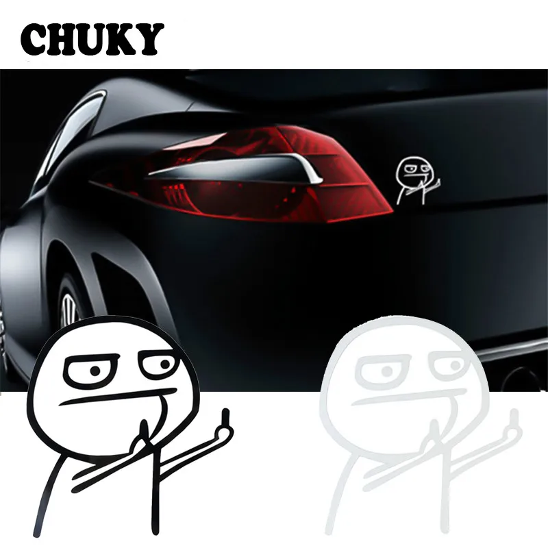 Автомобильная наклейка Забавный мультяшный средний палец для Skoda Октавия Рапид A7