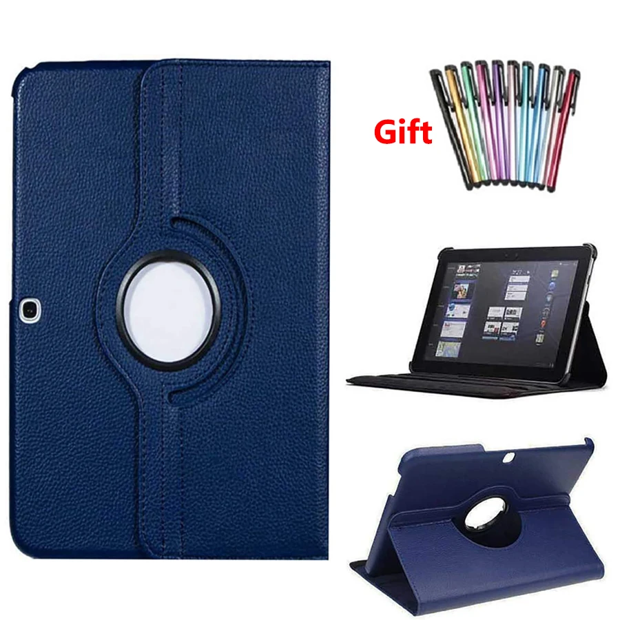 

360 Degree Rotating Flip Cover Case For Samsung Galaxy Tab 4 10.1 SM-T530 M-T531 M-T535 Tablet Smart Stand Cover with Stylus Pen