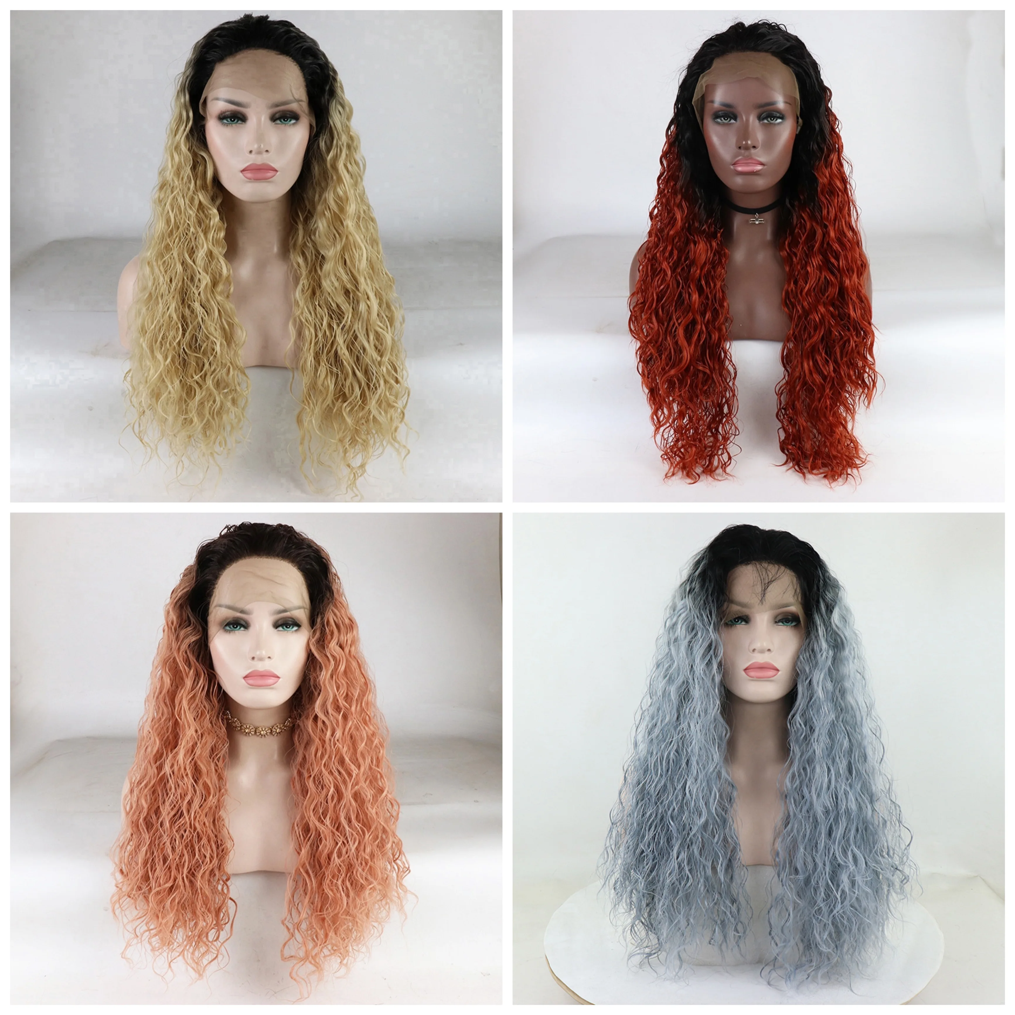 Парик из синтетических волос с эффектом омбре для женщин косплей афро-волосы