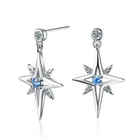 new arrival 30 silver plated elegant star shiny crystal female tassel stud earrings wholesale jewelry for women gifts