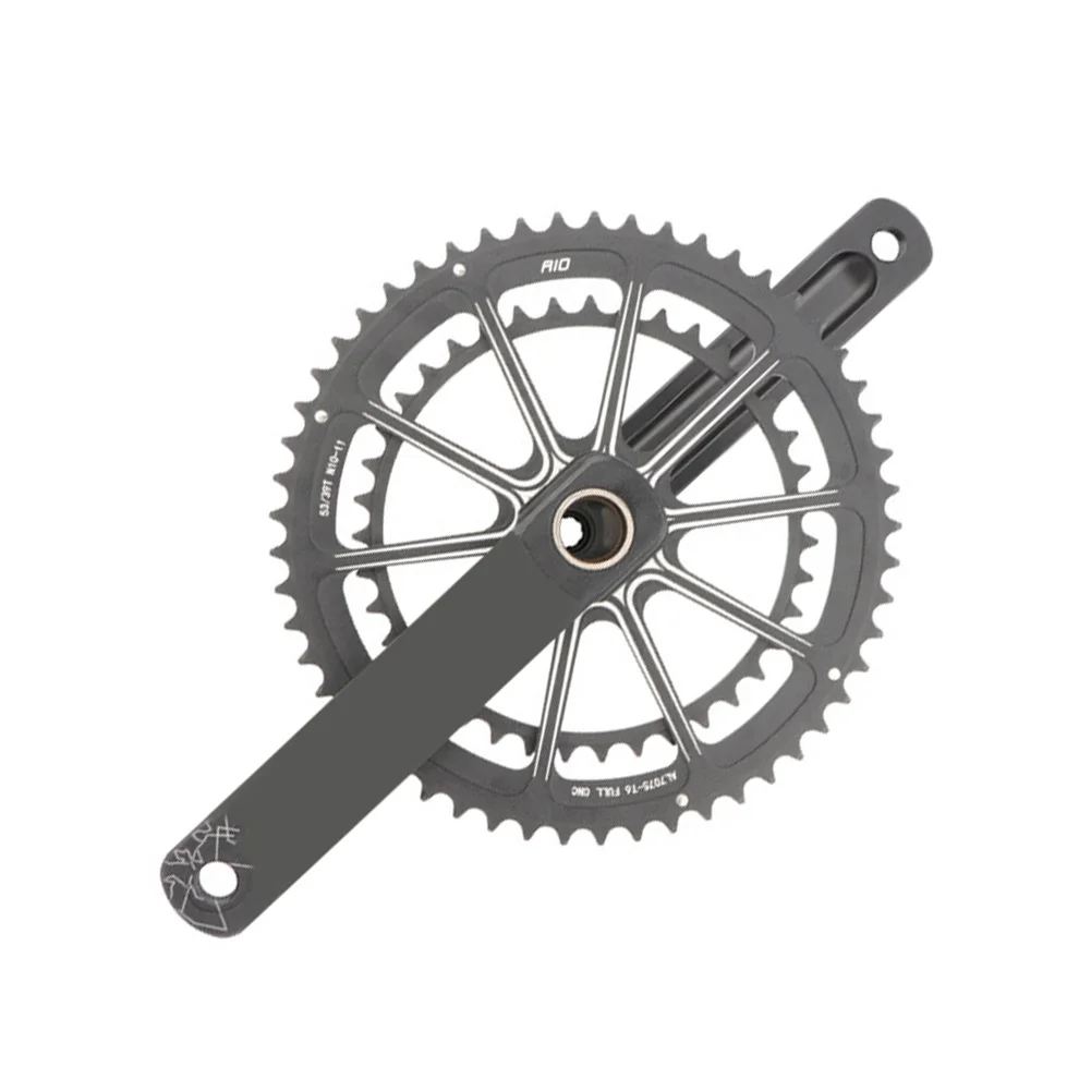 Bike Hollow Direct Mount Crankset with Bottom Bracket 170mm Aluminum Alloy Double Chainring Crank for Road/Mountain/Folding | Спорт и