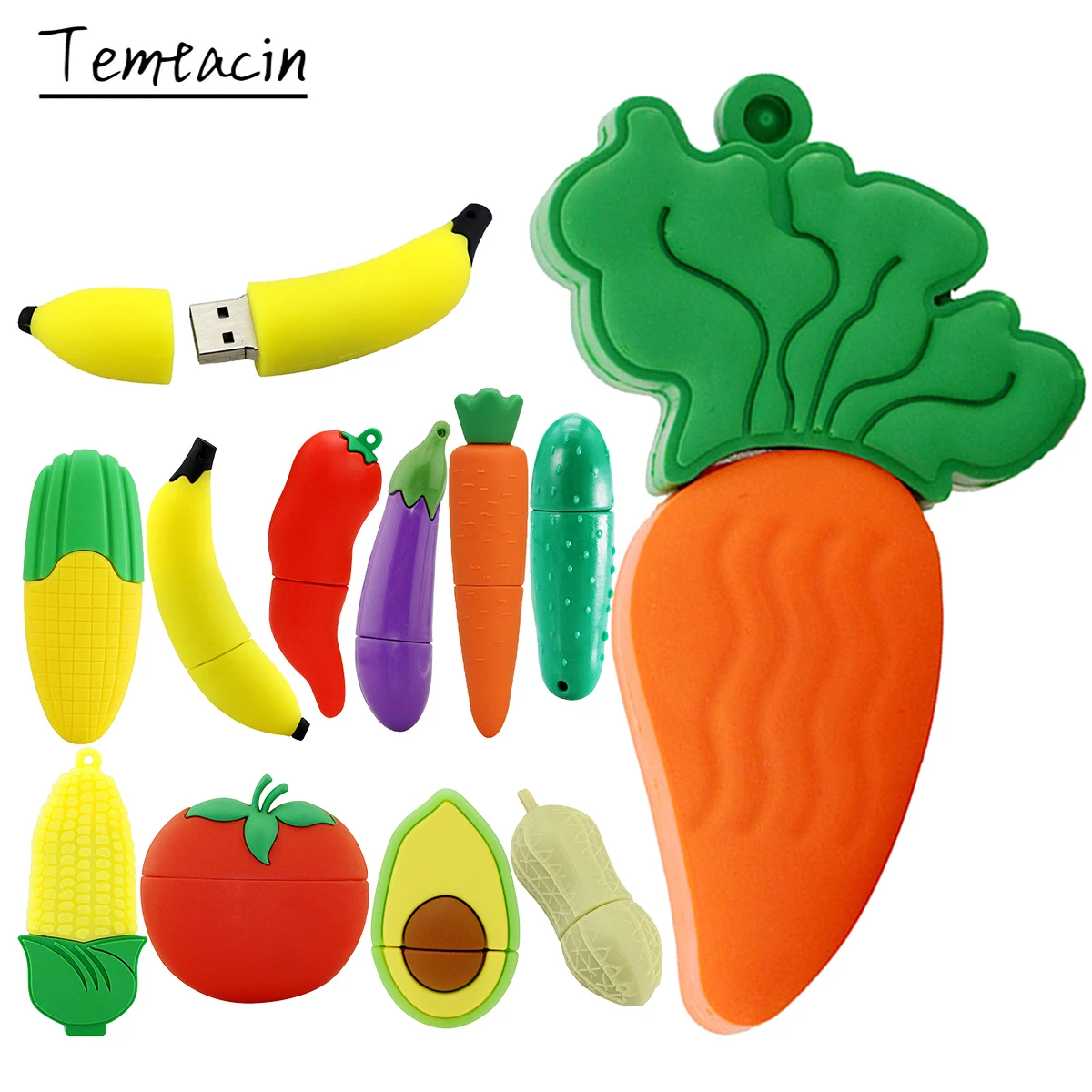 Флэш накопитель растительного огурец Баклажан кукурузы красный морковь USB2.0 флеш
