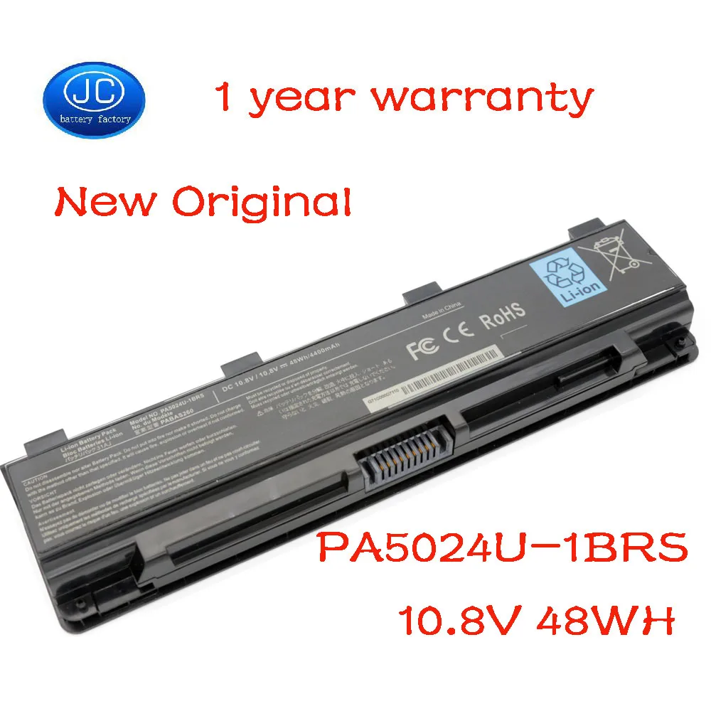 

JC Original PA5024U Laptop Battery For Toshiba Satellite C800 C850 C870 L800 L830 L840 L850 L870 PA5025U PA5024U-1BRS PABAS260