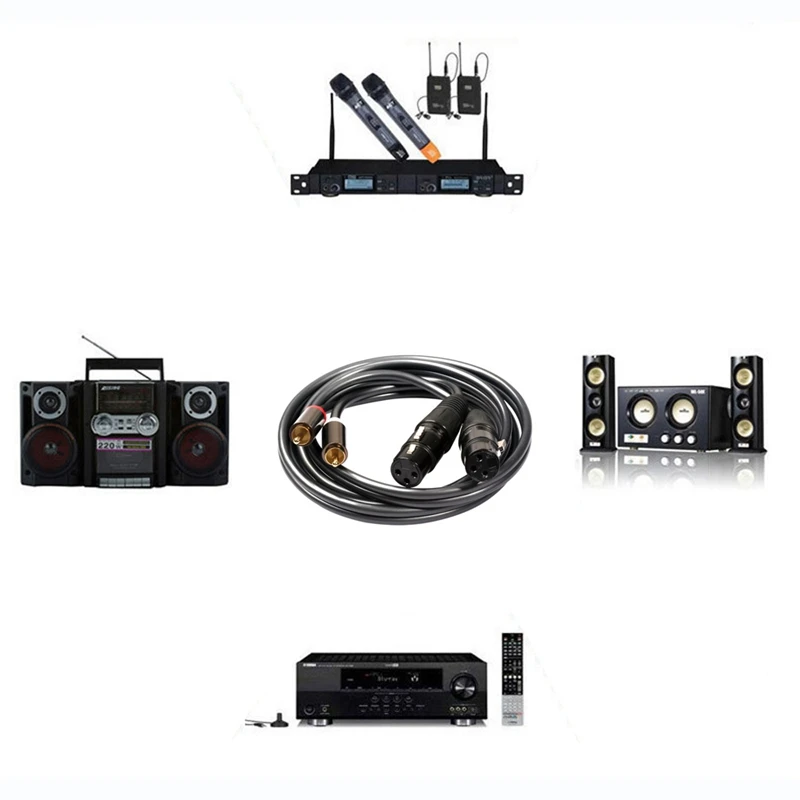 Двойной женский кабель Xlr к Rca сверхмощный 2 Женский Мужской Соединительный Hi Fi