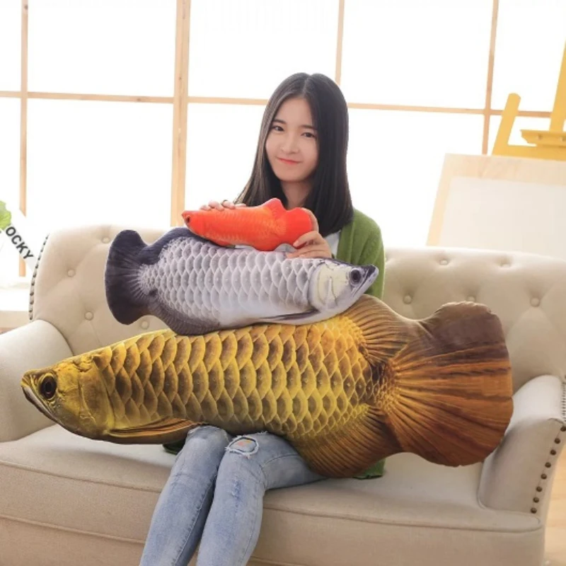 3D имитация золота Arowana игрушка Kelisa желтый Крокер Реалистичная рыба плюшевое
