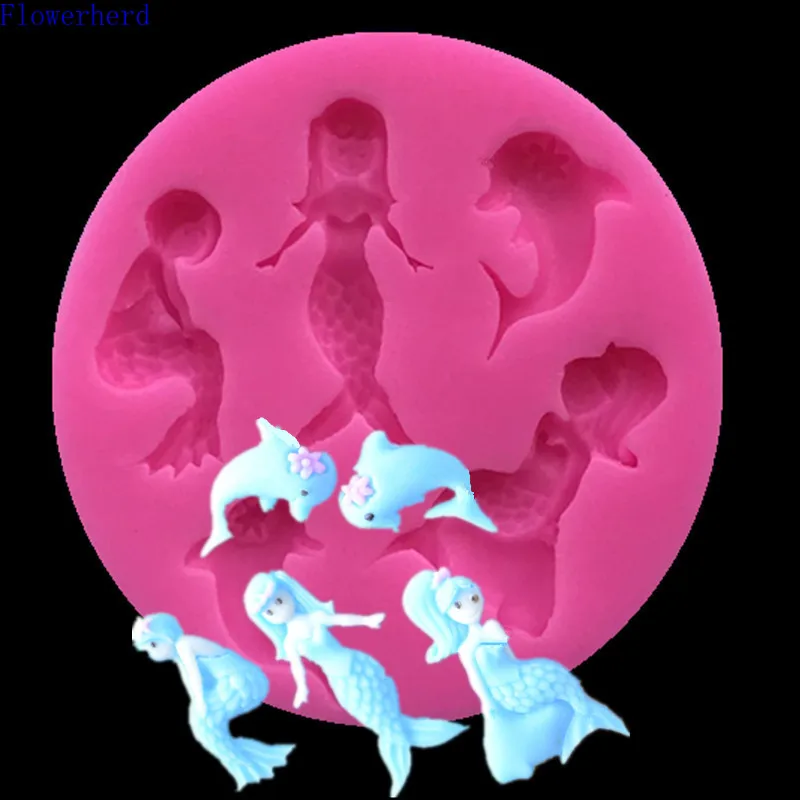 Форма из жидкого силикона шоколадный торт инструмент Русалка Модель платье