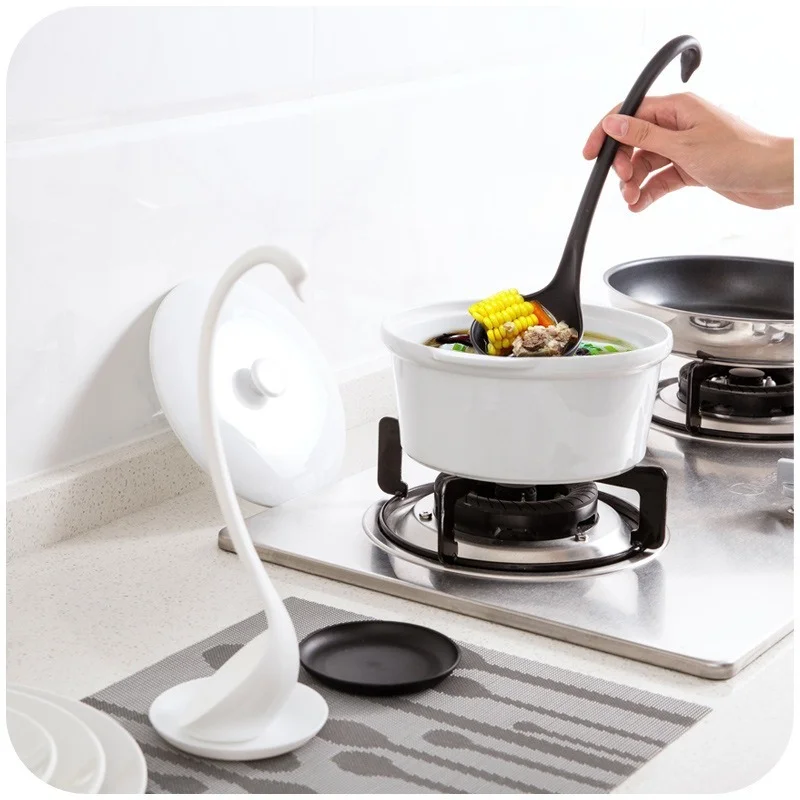 

Hot sale Creative Swan Soup Spoon Long Handle Pot Porridge scoop with Tray Cooking Tools Heat resistant Kitchen Tableware Tool