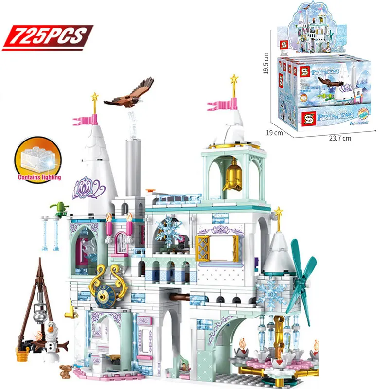 Снежный мир серии Эльзы волшебный ледяной Замок принцессы комплект для девочек