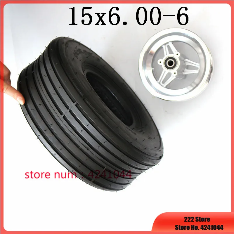Колеса для садовых и газонных шин 15x6.00-6 прямые 15x6 дюймов 168CC каратинга картинга