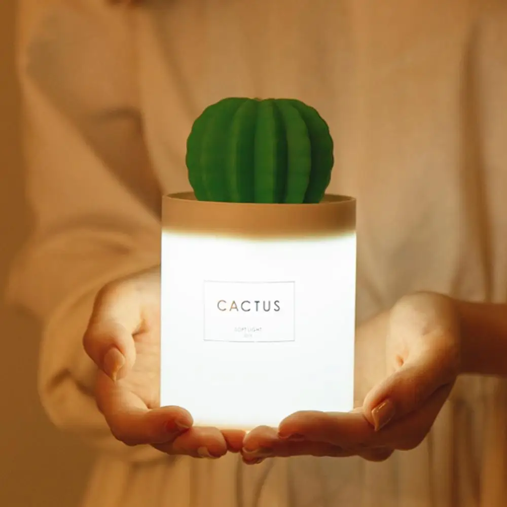 280 мл увлажнитель воздуха Мягкий Светодиодный светильник кактус ультразвуковой
