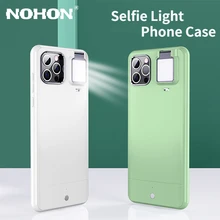 Nohon LED Fill Light Phone Case For iPhone 11 Pro Max 12 Cases with Selfie Ring Flash For iPhone X XR XS 7 8 Plus Back Cover