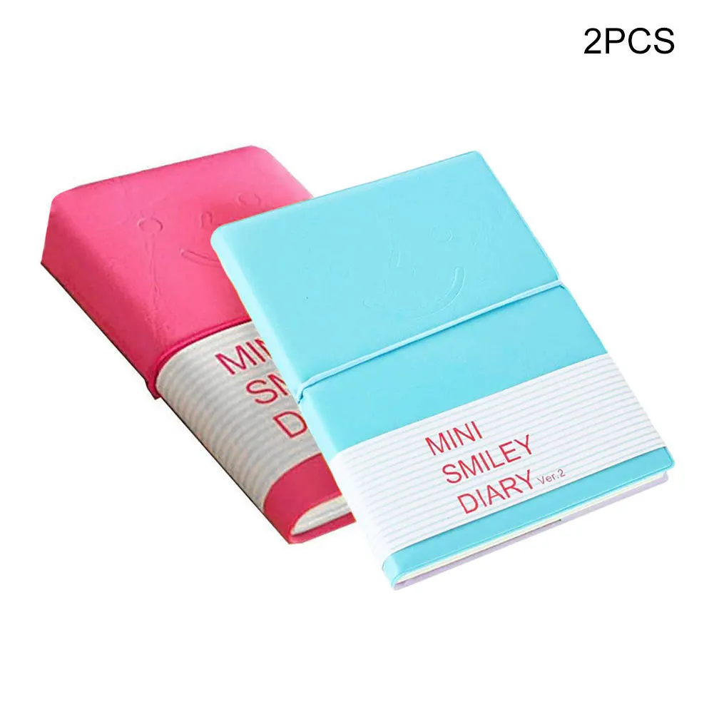

New Candy Colors Fashion Cute Charming Mini Smiley Paper Diary Notebook Memo Book leather NotePad Student Stationery Pocketbook