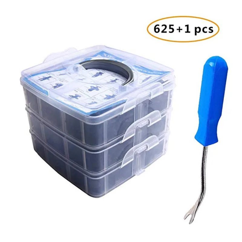 with 1pcs blue tool Авто крепеж зажим с ручными инструментами дверная отделка панель заклепка на автомобильный бампер фиксатор нажимной крышки двигателя зажимы аксессуары для салона автомобиля - Название цвета: with 1pcs blue tool