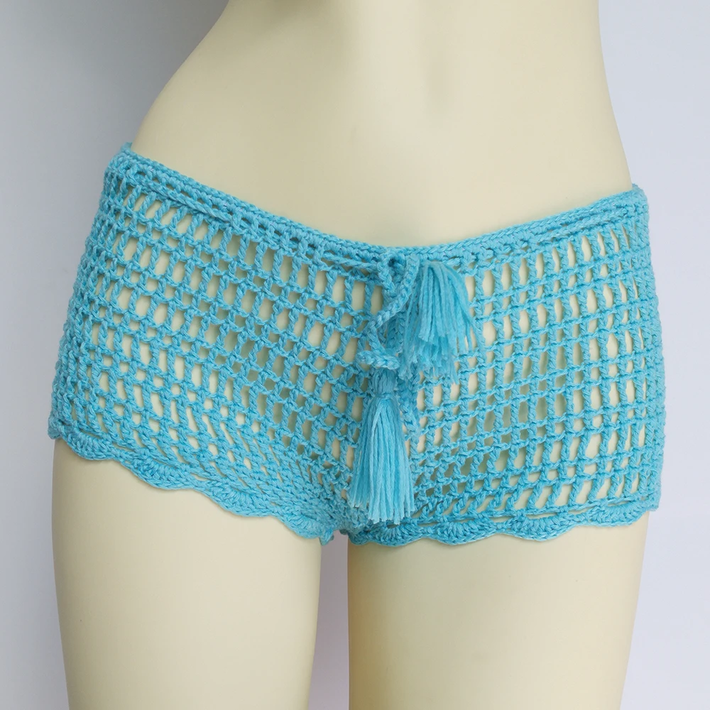 2020 летние вязаные крючком трусики бикини накидка пляжные плавательные шорты