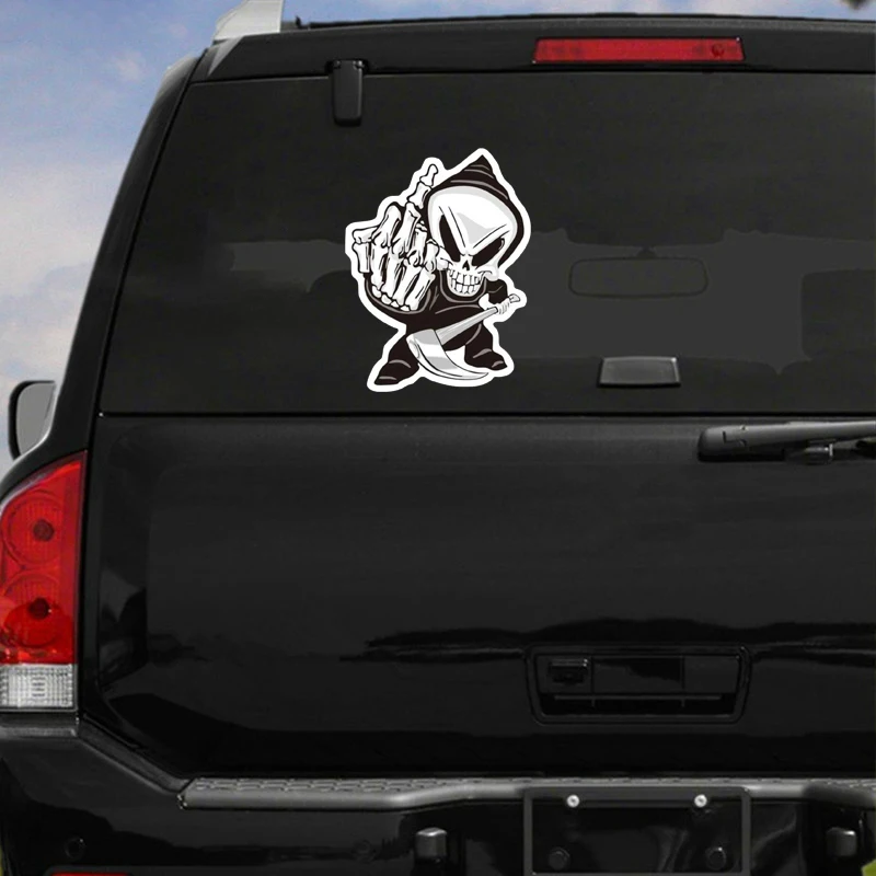 

Skull Finger Design Decorative Car Sticker Window Bumper Sticker Car Bumper Motorcycle Helmet Decal Vinyl Waterproof PVC