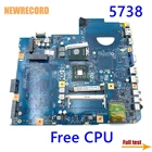 NEWRECORD JV50-MV M92 MB 48.4CG07.011 MBP5601013 MBP5601009 для ноутбука Acer aspire 5738 Материнская плата ноутбука GM45 DDR2 Бесплатная Процессор полный тест