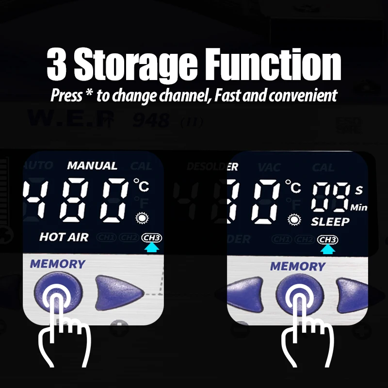 Всасывающий оловянный пистолет WEP 948-II станция для распайки горячего воздуха