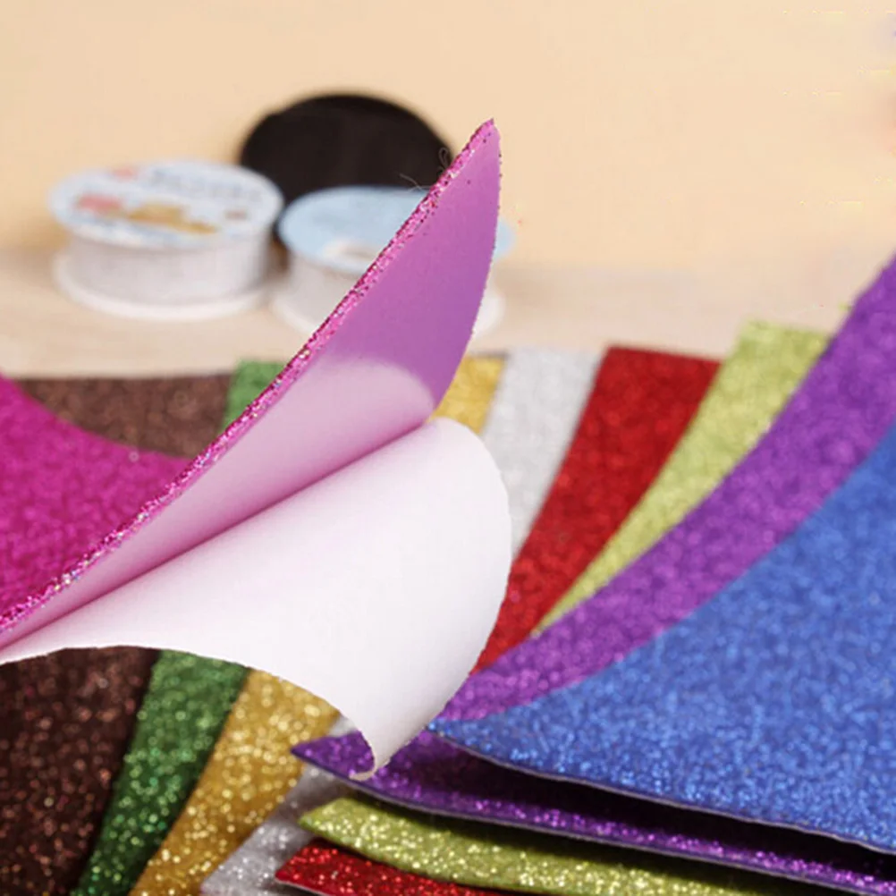 

10pcs Flash Thick Sponge Paper With Rubber Powder EVA Foam Paper DIY Paper Craft Scrapbooking Paper Origami Colored Decor