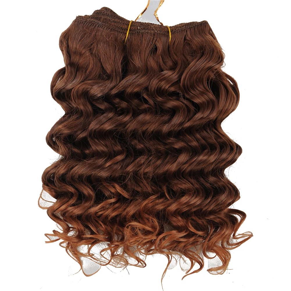 8" 1Bundles/160g/ Pack Curly Bundles Weave Deep Wave Hair Weft  Bohemian Dora Synthetic Hair Extension Mix T6/30# Free Shipping