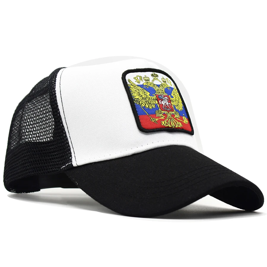 Бейсболка LIBERWOOD с гербом России летняя Спортивная двойным золотым орлом сетчатая