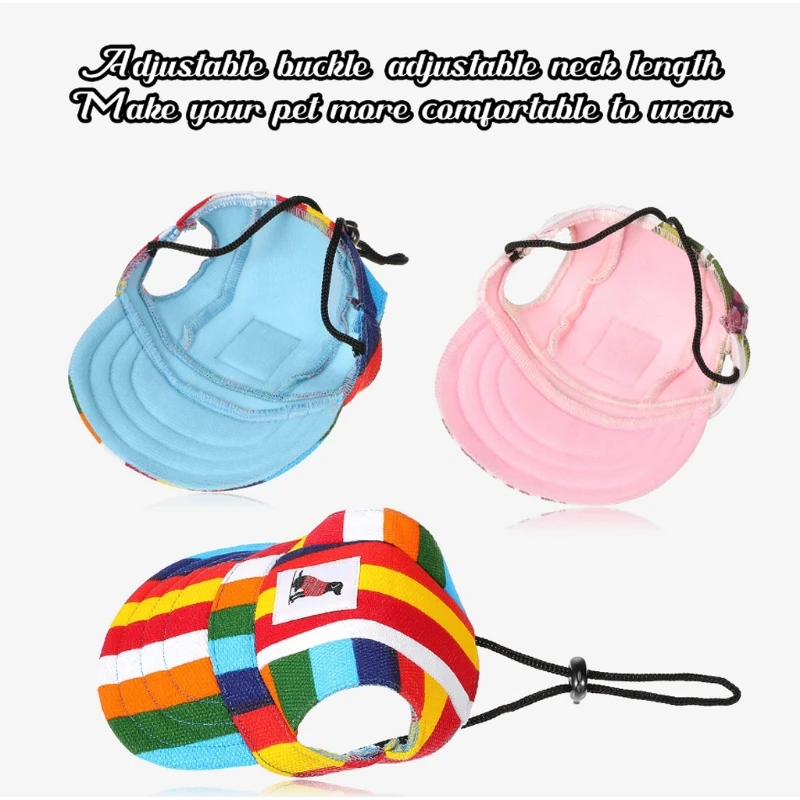 

Pet Baseball with Adjustable Chin Strap for Small Dogs Sports Baseball Travel with Ear Holes Chin Strap for Dogs