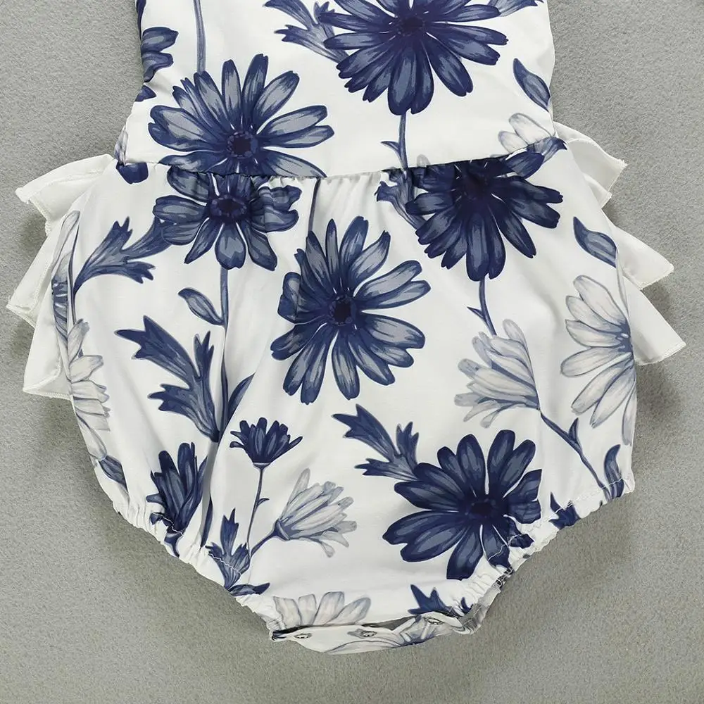 Комбинезон для новорожденных на бретельках с открытой спиной и оборками | Мать