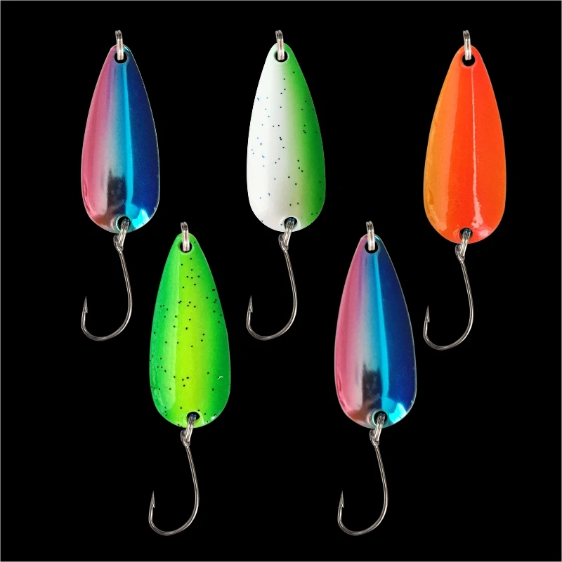 

2.3g-3.7g Swimbait Minnow Fishing Spoon Top Single Hook Japan Trout Lure 55mm Blades Trout Spoon Inline Spinner Bait Tail Hooks