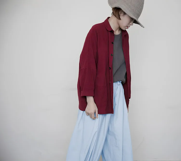 Оригинальный дизайн женские блузки хлопок и лен удобная куртка для отдыха Питер