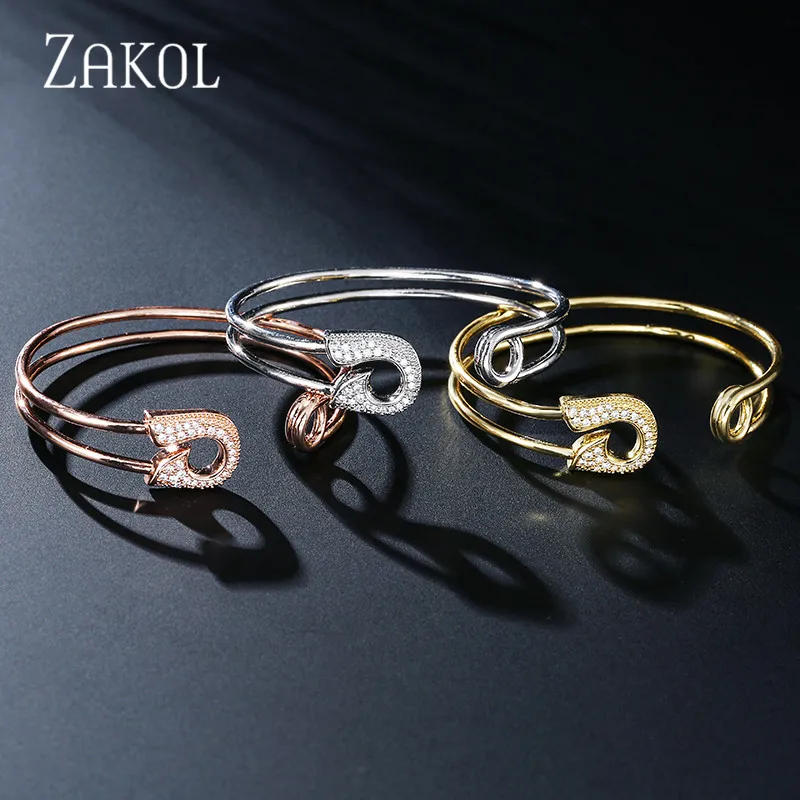 ZAKOL трендовая булавка из кубического циркония индивидуальный креативный