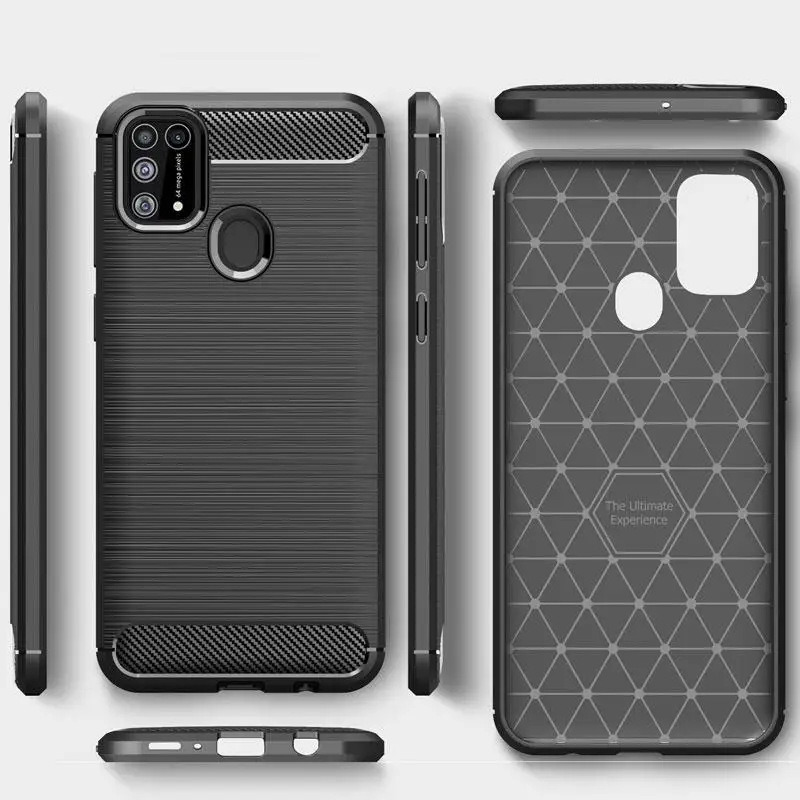 Противоударный чехол из углеродного волокна для телефона Samsung Galaxy A71 A51 A41 A31 A21 A11 A01