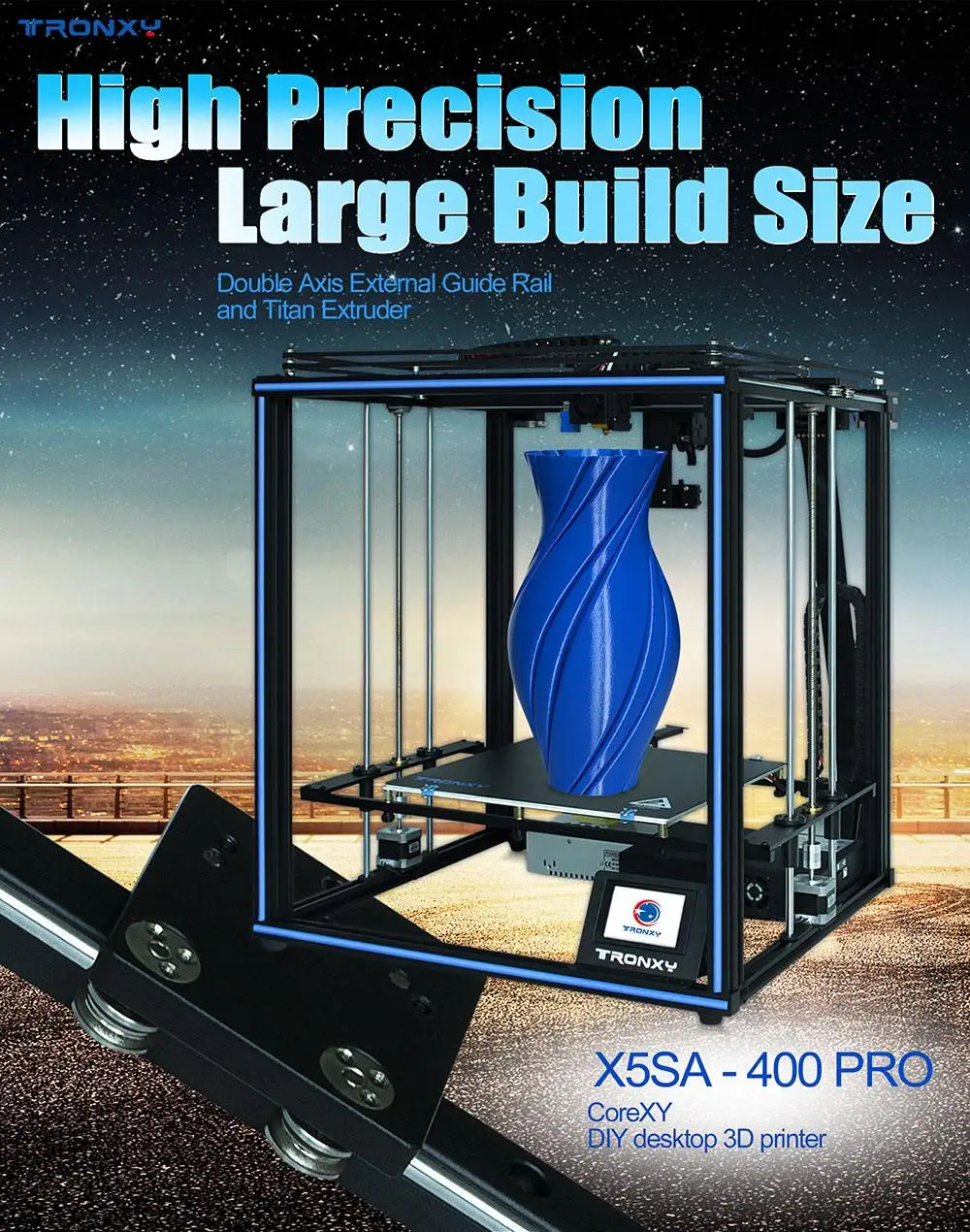 

3D-принтер TRONXY DIY, PROKit 400*400*400 мм Core XY С Экструдером/автоматическим выравниванием/нивелированием нити/возобновлением питания для X5SA-400